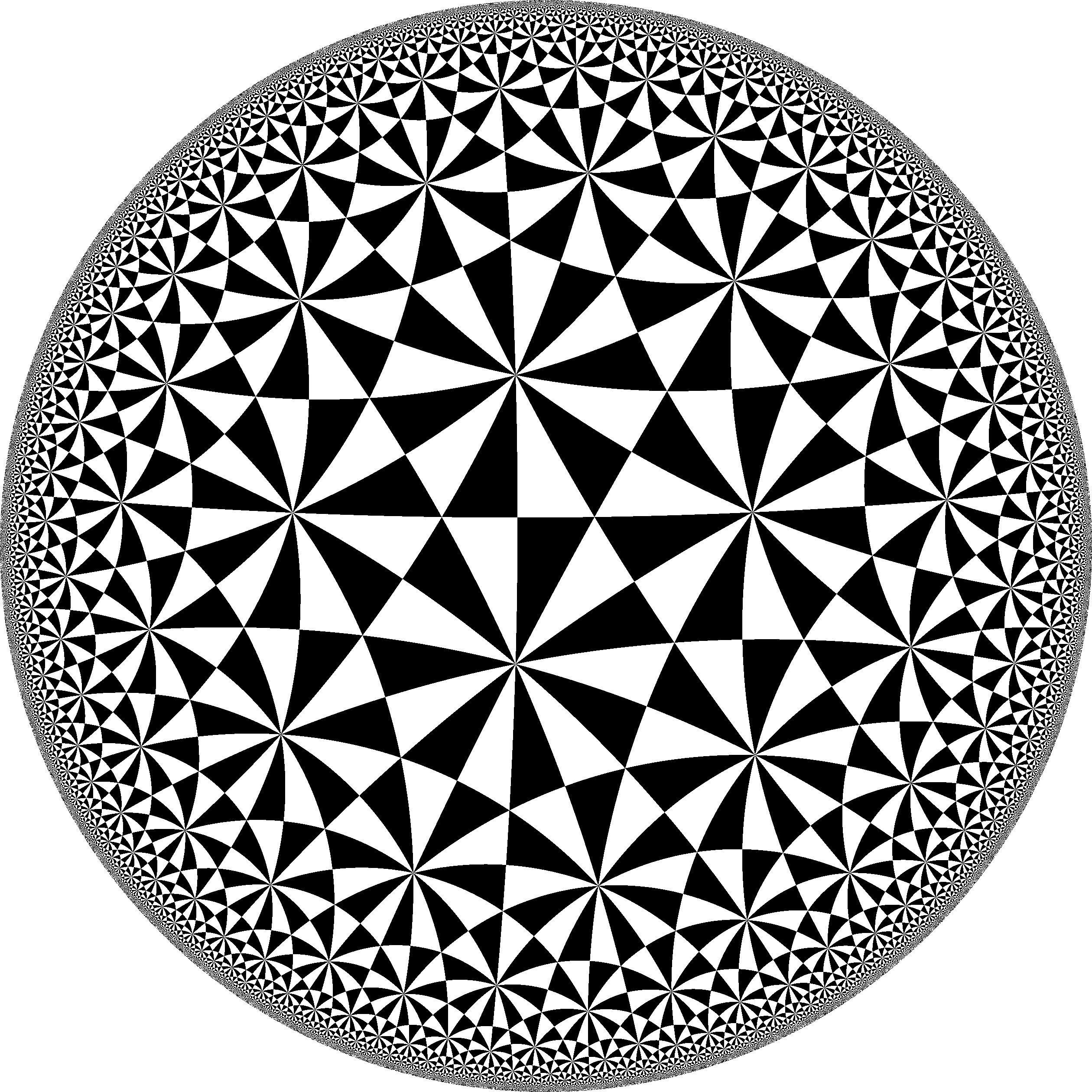 Picture: The (2,3,7)-triangle group in the Poincaré disc model